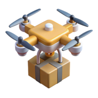 beautiful creative Flying Drone Delivery Top View with Shadow Isolated high resolution png