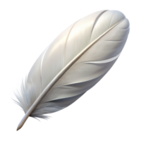 vibrant artistic White Feather Floating Cutout Isolated premium png