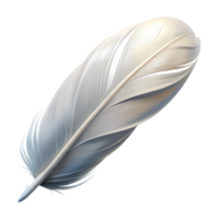 elegant classic White Feather Floating Gently Cutout Transparent Background detailed png