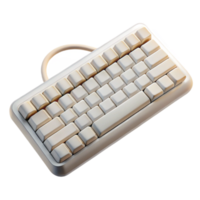 elegant artistic White Keyboard Top View with Transparent Background exclusive png