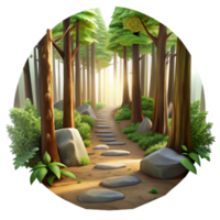 beautiful rustic Forest Path with Sunlight Filtering Through Trees Scenic View Cutout exclusive png