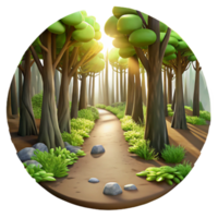 serene traditional Forest Path with Sunlight Filtering Through Trees Scenic View Cutout original png