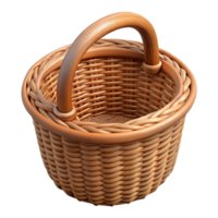 vibrant abstract Wicker Basket with Handles Isolated Element original png