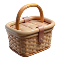 wonderful rustic Wicker Picnic Basket Front View Cutout Element authentic png