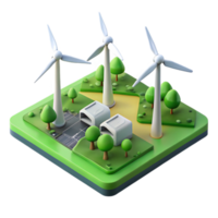 magnificent creative Wind Farm Aerial View Green Fields Transparent Background authentic png