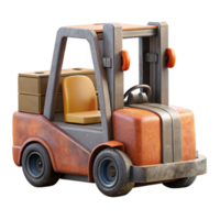 impressive artistic Forklift Truck Side View Isolated high resolution png