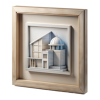elegant minimalist Framed Print Architectural Drawing Isolated high resolution png