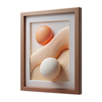 serene modern Framed Print Minimalist Style Transparent Background authentic png