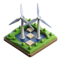 vibrant rustic Wind Turbine Farm Aerial View Cutout high resolution png