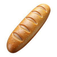 beautiful minimalist Freshly Baked Baguette Side Angle Isolated professional png