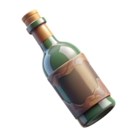 elegant contemporary Wine Bottle Isolated Transparent Background with Cork genuine png