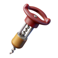 elegant modern Wine Corkscrew Isolated on Transparent Background authentic png