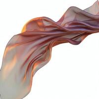 flowing sheer fabric with a soft gradient of pastel colors gracefully suspended against a white background, evoking lightness and motion photo