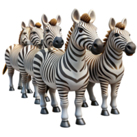 magnificent abstract Front View Zebra Herd Migration Isolated exclusive png