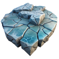 elegant abstract Frozen River Surface Cracked Ice Isolated Element premium png