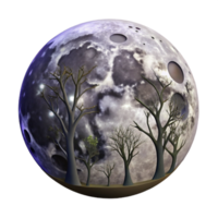 serene abstract Full Moon Silhouette in Trees Cutout genuine png