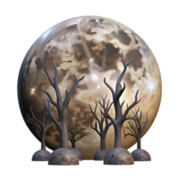 beautiful rustic Full Moon Silhouette in Trees Cutout high resolution png