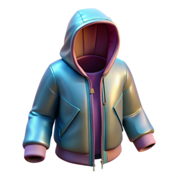 beschwingt abstrakt Zukunft Jacke mit Kapuze Design isoliert Element hoch Auflösung png