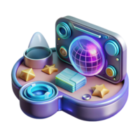 Futuristic Ar Interface with Holographic Elements Cutout png