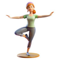 elegant abstract Woman Balancing on One Leg Isolated Transparent Background high quality png