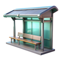 extraordinary creative Futuristic Bus Stop Side View Cutout on Transparent Background professional png