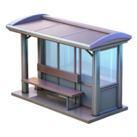 vibrant minimalist Futuristic Bus Stop Side View Cutout on Transparent Background detailed png