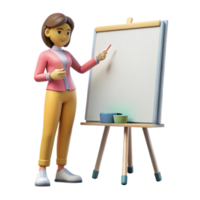 wonderful abstract Woman Brainstorming at Whiteboard Transparent Background premium png