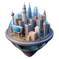 vibrant abstract Futuristic Cityscape in Virtual Reality Transparent Background authentic png