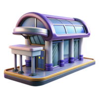 extraordinary abstract Futuristic Public Transport Hub Transparent Background Isolated high resolution png