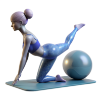 magnificent minimalist Woman Doing Pilates Mat Exercise Cutout high resolution png