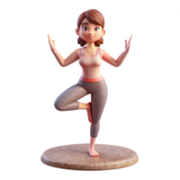 beautiful classic Woman Doing Yoga Tree Pose Cutout premium png