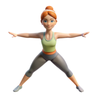 serene vintage Woman Doing Yoga Warrior Pose Transparent Background professional png