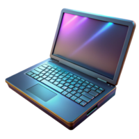 vibrant abstract Gaming Laptop with Backlit Keyboard Isolated original png