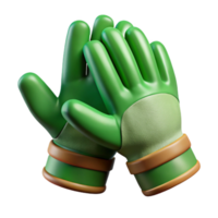 elegant abstract Gardening Gloves Cutout with Green Color Transparent Background detailed png