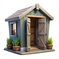 wonderful rustic Garden Shed Transparent with Open Door high quality png