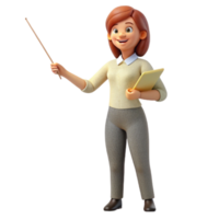 wonderful rustic Woman Presenting with Pointer Side View Cutout high quality png