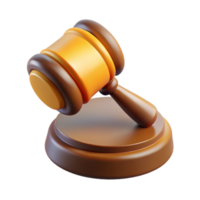 beautiful traditional Gavel Icon with Sound Block Isolated genuine png