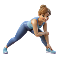 elegant abstract Woman Stretching Hamstring Front View Cutout authentic png