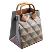 serene abstract Geometric Patterned Gift Bag Top View Transparent Background authentic png