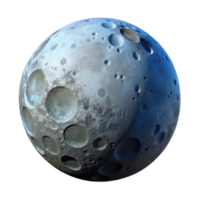 dramatic contemporary Gibbous Moon Isolated with Shadowed Surface premium png