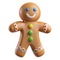 vibrant minimalist Gingerbread Man Decorated Icing Transparent Background professional png