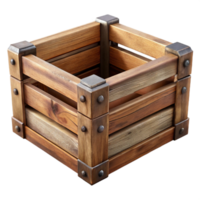 dramatic modern Wooden Crate Rustic Finish Isolated Element high resolution png