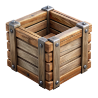 elegant abstract Wooden Crate Rustic Finish Isolated Element high resolution png