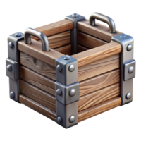 dramatic abstract Wooden Crate with Metal Handles Isolated high resolution png