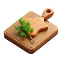 stunning abstract Wooden Cutting Board with Knife Transparent Background high resolution png