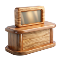 extraordinary abstract Wooden Nameplate on Desk with Transparent Background detailed png