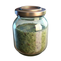 Glass Jar of Herbs Dried Leaves Transparent Background png