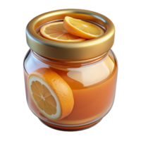 stunning minimalist Glass Jar of Marmalade with Orange Slices Isolated original png