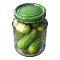 Glass Jar of Pickles with Dill Transparent Background png