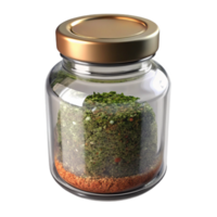 dramatic abstract Glass Jar with Dried Herbs and Spices Transparent Background original png